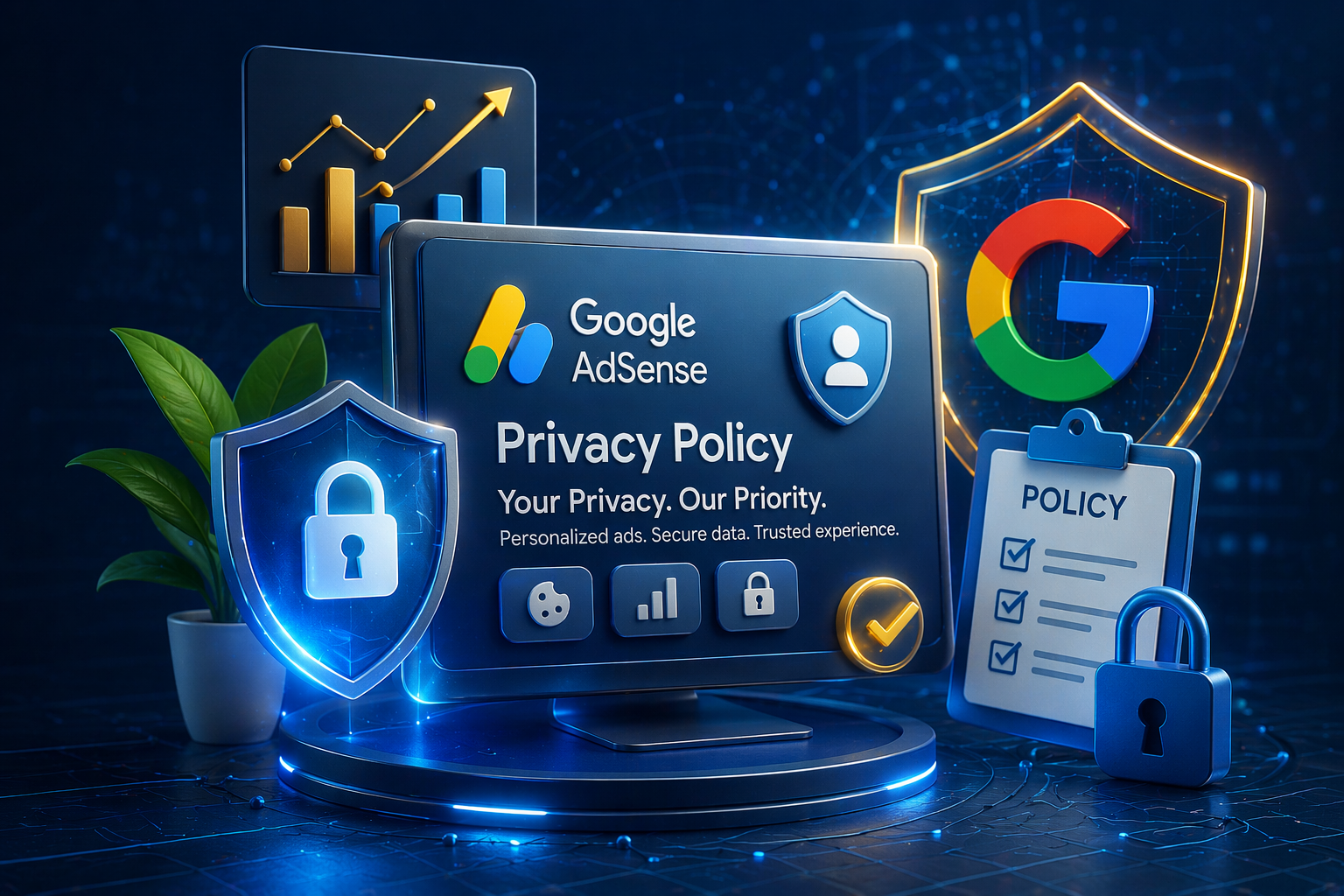 Privacy Policy Smart AI Tips Hup Data Protection Illustration
