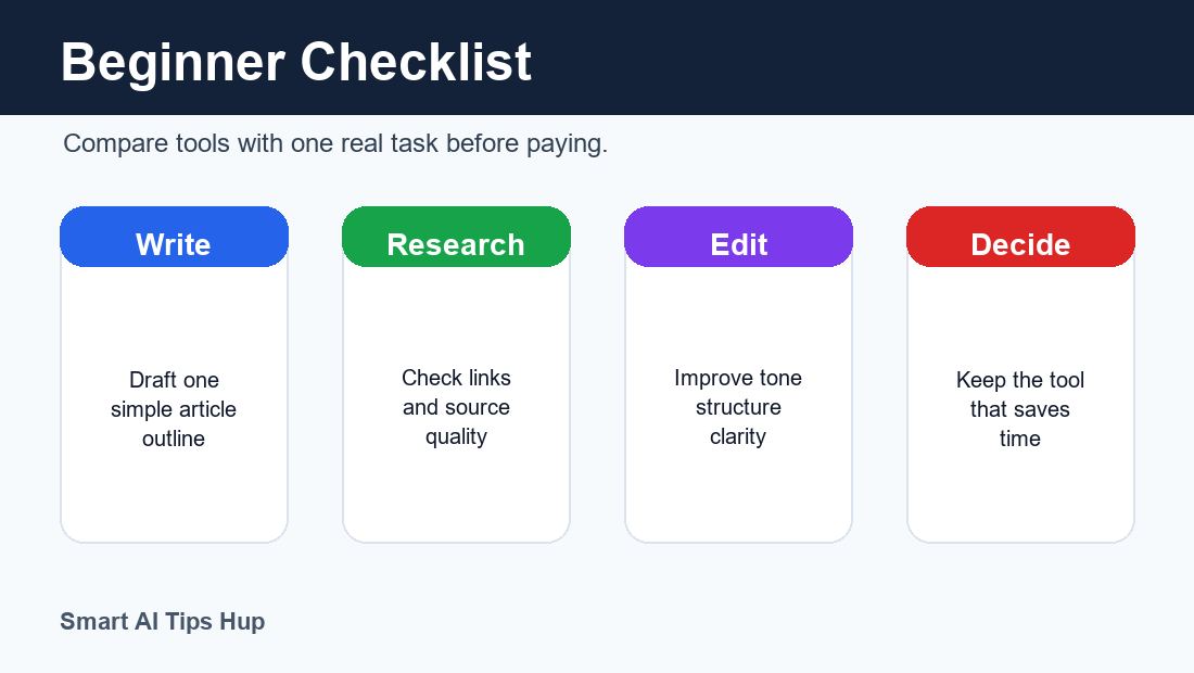 ChatGPT vs Gemini vs Claude vs Perplexity checklist for choosing the best AI tool
